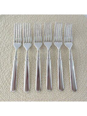 1847 Rogers Bros "Windsor " Set of 6 Dinner Forks Silverplate 7.5"